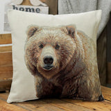 Medvés díszpárna huzat, gobelin – 45 x 45 cm