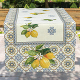 Capri citromos mediterrán asztali futó 44x140 cm Gépi gobelin
