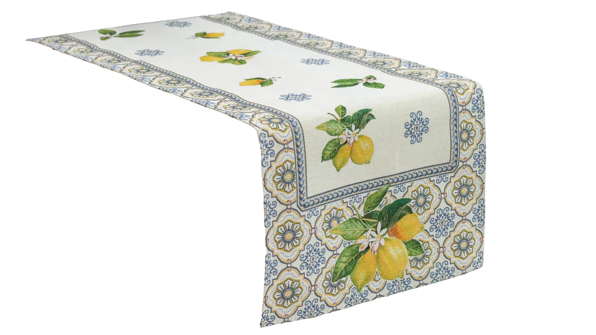 Capri citromos mediterrán asztali futó 44x140 cm Gépi gobelin