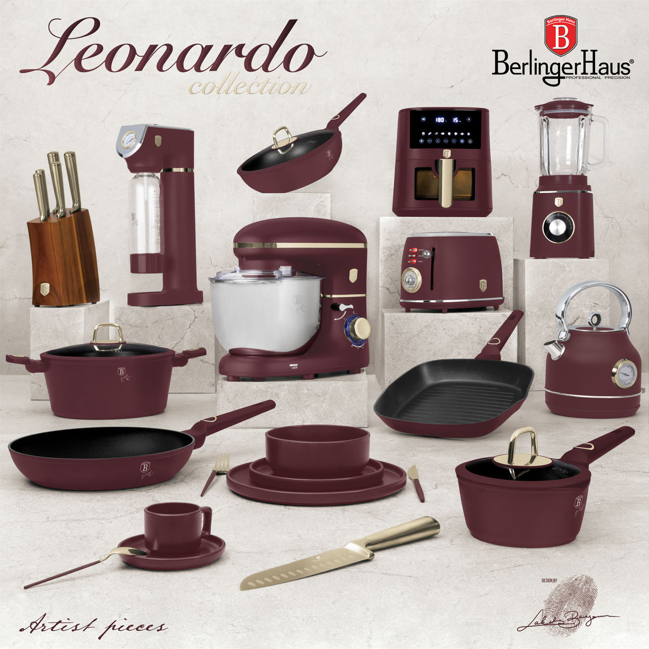 Berlinger Haus Indukciós tapadásmentes Mély serpenyő fedővel 24 cm Leonardo Collection