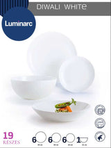 Luminarc DIWALI üveg étkészlet 19 részes 6 személyes fehér