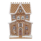 Nagy Mézeskalács ház glitteres LED-es 54x31x76 cm karácsonyi dekoráció