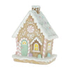 Mézeskalács ház glitteres 11,5x11x18 cm karácsonyi figura dekoráció ablakos
