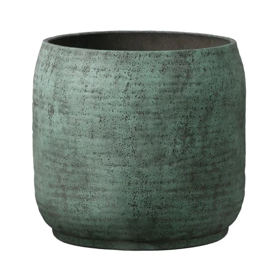 Cement kaspó 25,5x23 cm antik zöld