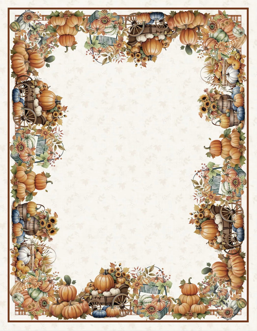 Őszi tökös leveles 140x240 cm pamut asztalterítő