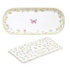 Porcelán kínáló tálca tálca 34x15 cm pillangós díszdobozzal Fancy Garden