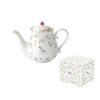 Porcelán teáskanna 800 ml madaras díszdobozzal Fancy Garden