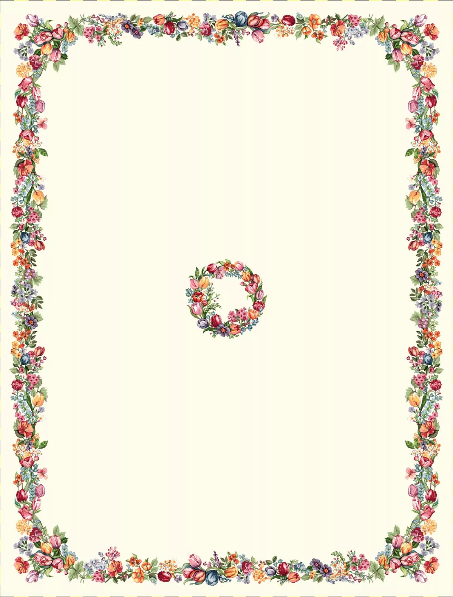 Tulipános asztalterítő 137x240 cm cm Gépi gobelin
