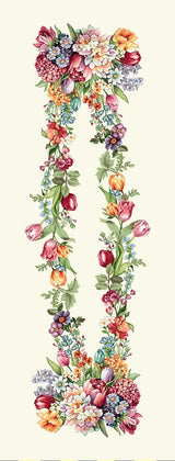 Tulipános asztali futó 44x140 cm Gépi gobelin