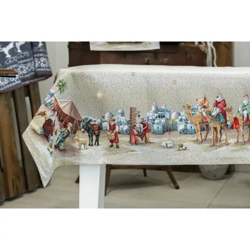 Betlehemi hajnal asztalterítő, 137x240 cm, lurex nélkül