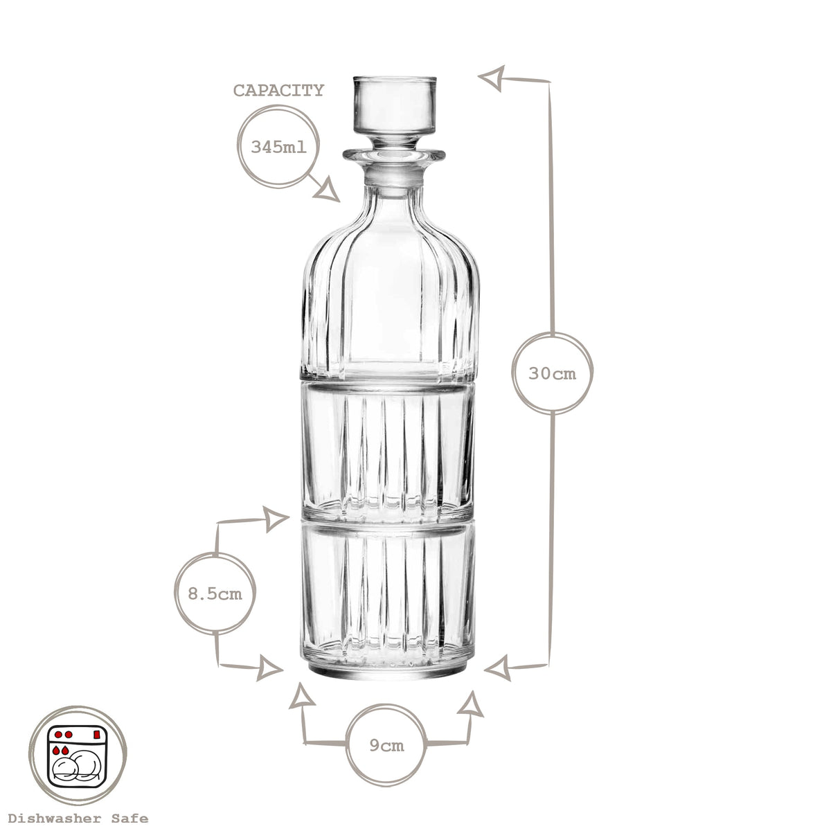 RCR Timeless 3 részes whisky dekanter készlet – 345 ml