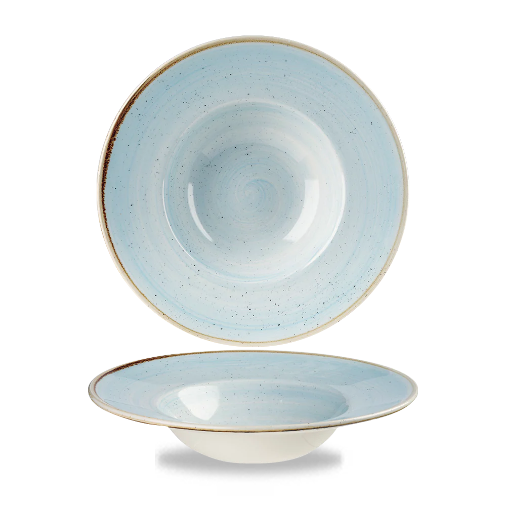 Churchill Stonecast Duck Egg Blue kerámia széles peremes pasta tányér 24 cm