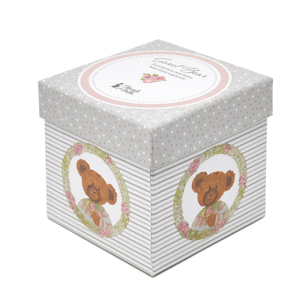 Porcelán cukorka tartó 350 ml macis Sweet Bear díszdobozban