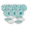 Tognana Zöld 18 részes porcelán étkészlet MOON TEAL MIRAGE