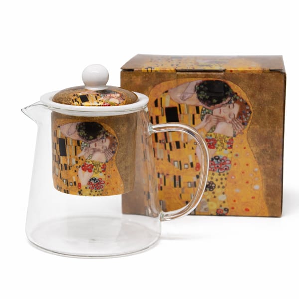 Klimt üveg teáskanna porcelán szűrővel - 500 ml A Csók
