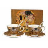 Porcelán espresszós csésze aljjal kanállal - 2 személyes Klimt A Csók