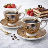 Porcelán espresszós csésze aljjal kanállal - 2 személyes Klimt A Csók