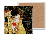 Kerámia poháralátét parafa aljjal Gustav Klimt A Csók