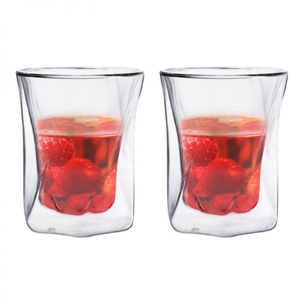 Boroszilikát design whiskys pohár készlet - 2 darabos - 300 ml