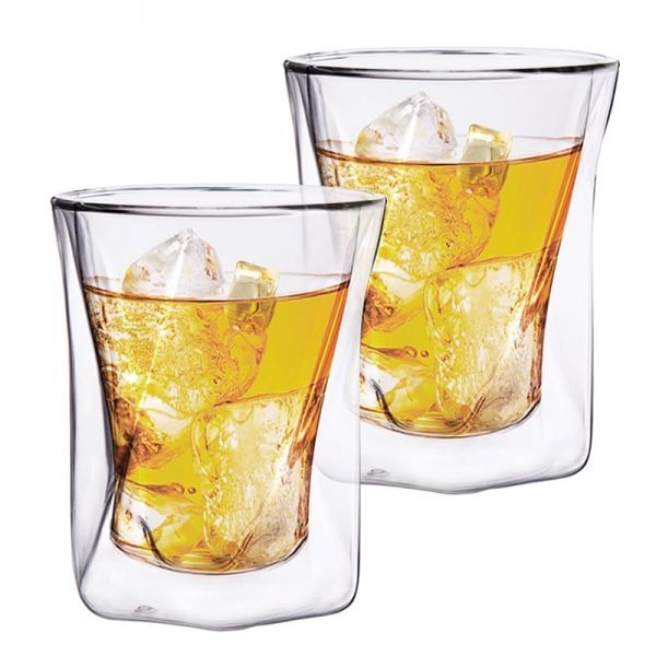 Boroszilikát design whiskys pohár készlet - 2 darabos - 300 ml