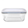 Hermetikusan zárható üveg ételtárolódoboz műanyag tetővel - 1100 ml - 18,5x7,5x18,5 cm