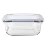 Hermetikusan zárható üveg ételtárolódoboz műanyag tetővel - 1100 ml - 18,5x7,5x18,5 cm