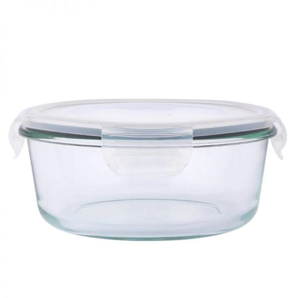 Hermetikusan zárható üveg ételtárolódoboz műanyag tetővel - 950 ml - 18x7,7 cm