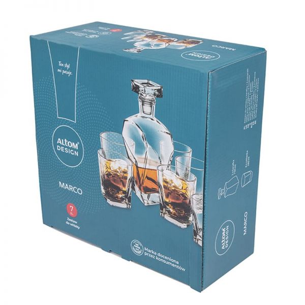 Marco üveg whisky-s pohár készlet és decanter szett 750 ml - 6 pohárral