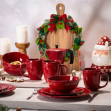 Karácsonyi porcelán bögre piros nagyméretű - 500 ml