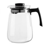 Üveg teáskanna szűrős tetővel - 1500 ml - fekete