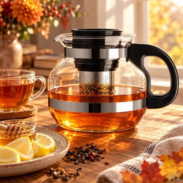 Modern üveg teáskanna szűrővel - 1800 ml Altom Design