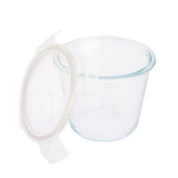 Üveg hőálló ételtároló doboz műanyag tetővel szilikon tömítés - 700 ml - 13x10,5 cm