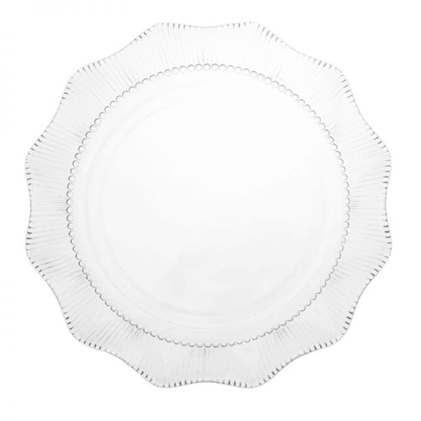 Vivienne tortatál / süteményes tál - 33 cm - üveg hullámos