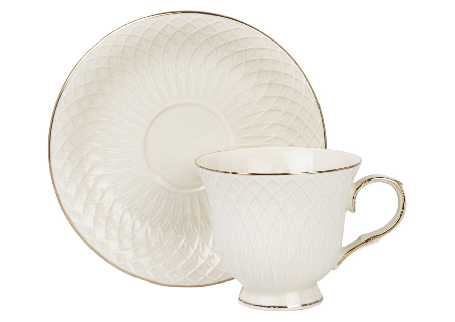 Bögre, csésze Amny - porcelán 2 személyes csésze+alj szett díszdobozban, 210 ml