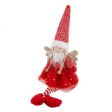 Angyal lógólábú figura - karácsonyi dekoráció - 47 cm - piros ruhás