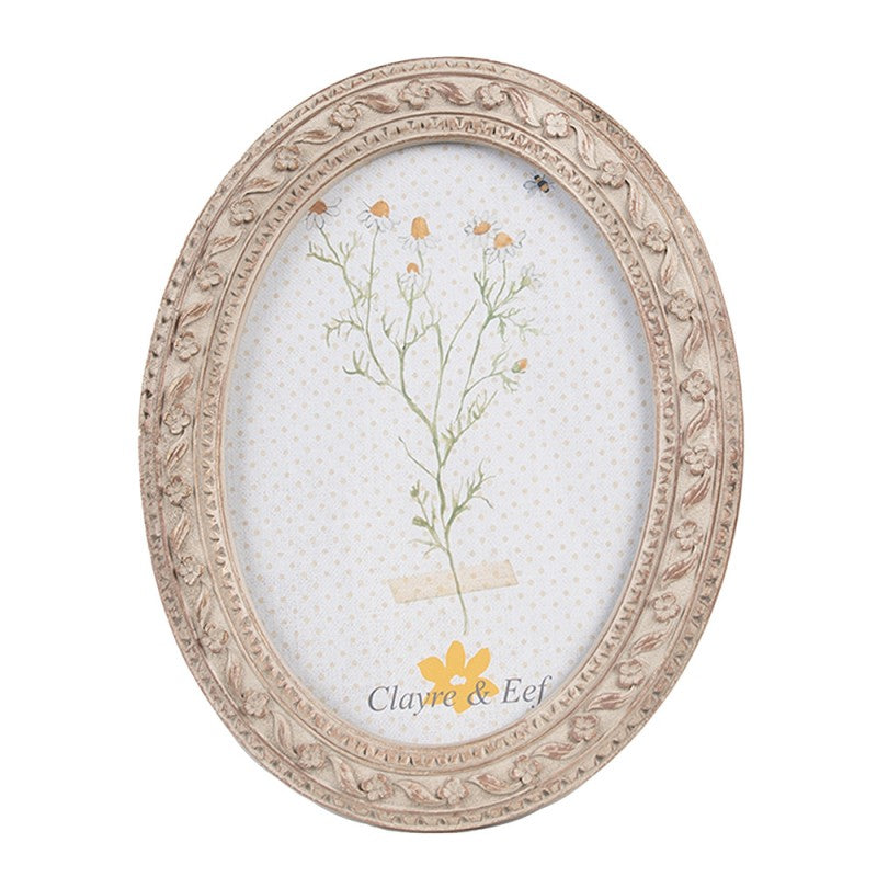 Képkeret Antikolt bézs virág díszes vintage képkeret 13x18 cm