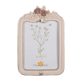 Képkeret Antikolt rózsaszín rózsa virágos vintage képkeret 13x18 cm