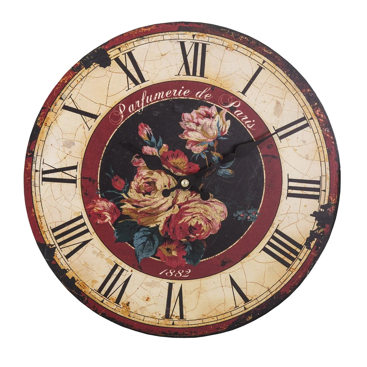 Falióra Antikolt vintage rózsás falióra 29 cm Parfumerie de Paris 1882