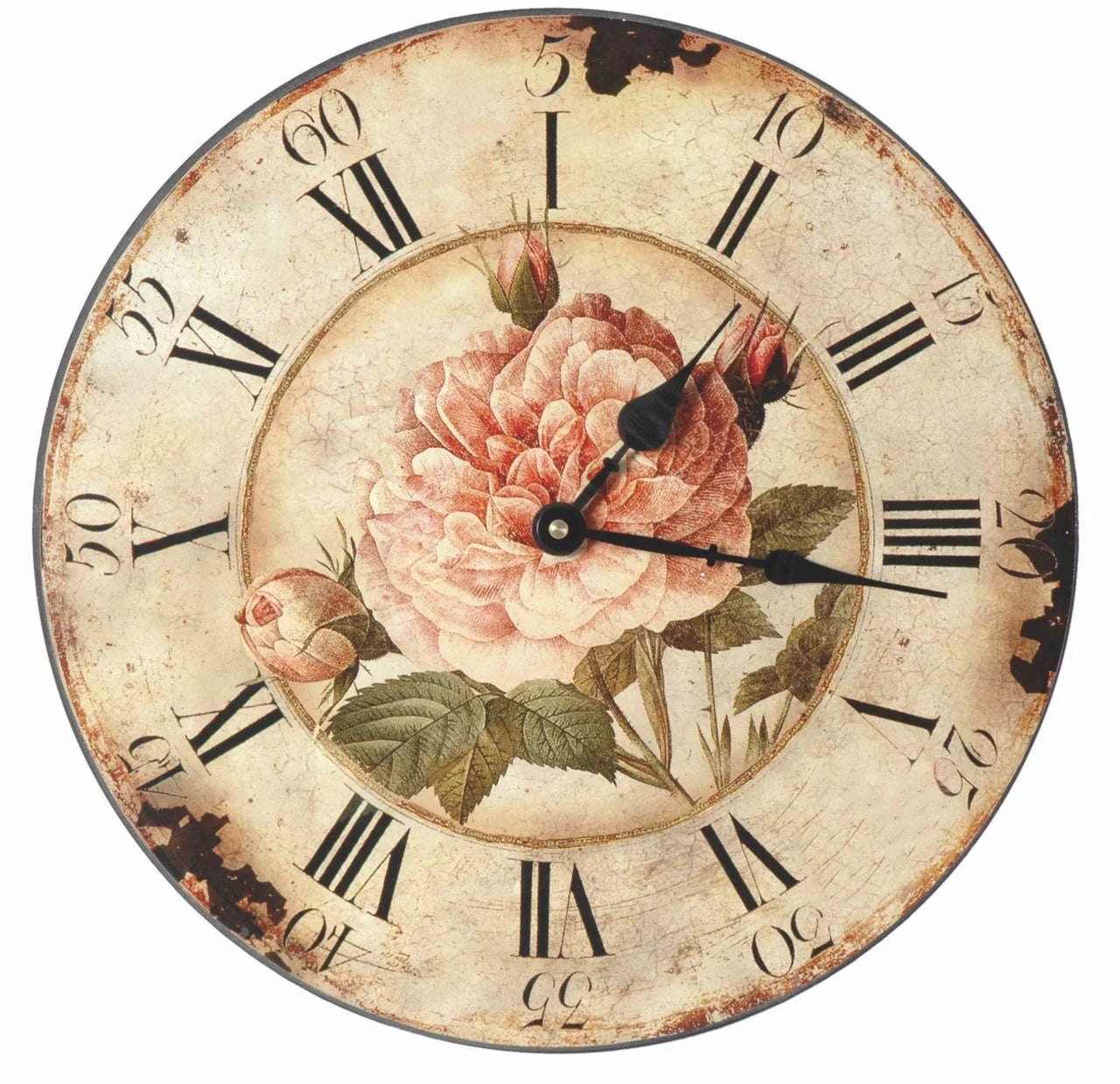 Falióra Antikolt vintage rózsás falióra 33 cm