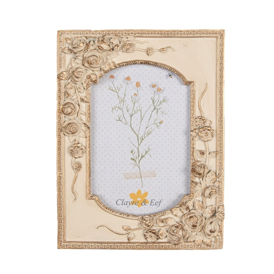 Képkeret Arany bézs rózsa virágos vintage képkeret 10x15 cm