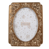 Képkeret Arany rózsás ovális vintage képkeret 10x15 cm