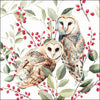 Szalvéta Bagoly pár papírszalvéta 33x33 cm 20 db Barn owl couple