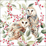 Szalvéta Bagoly pár papírszalvéta 33x33 cm 20 db Barn owl couple