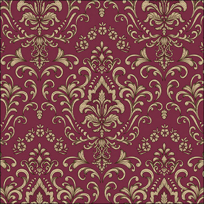 Szalvéta Baroque ornament bordó papírszalvéta 33x33 cm 20 db-os