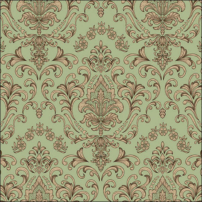 Szalvéta Baroque ornament zöld papírszalvéta 33x33 cm 20 db-os
