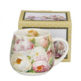 Bazsarózsás porcelán öblös bögre – 430 ml – díszdobozban