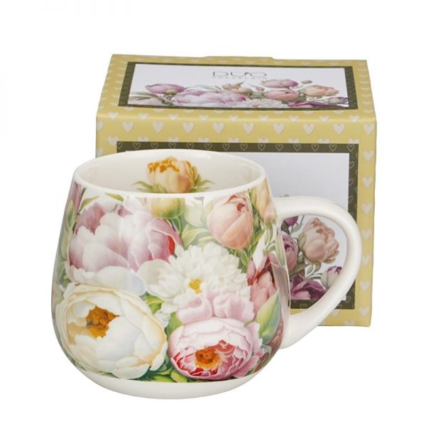 Bazsarózsás porcelán öblös bögre – 430 ml – díszdobozban