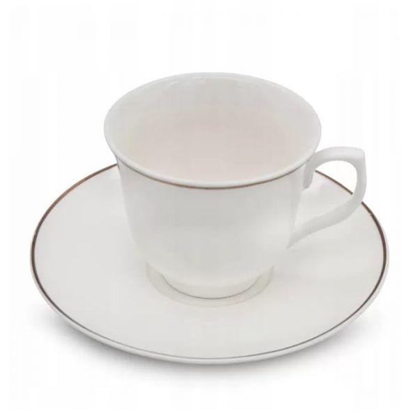 Porcelán kávéscsésze aljjal 200 ml - 6 személyes készlet díszdobozban