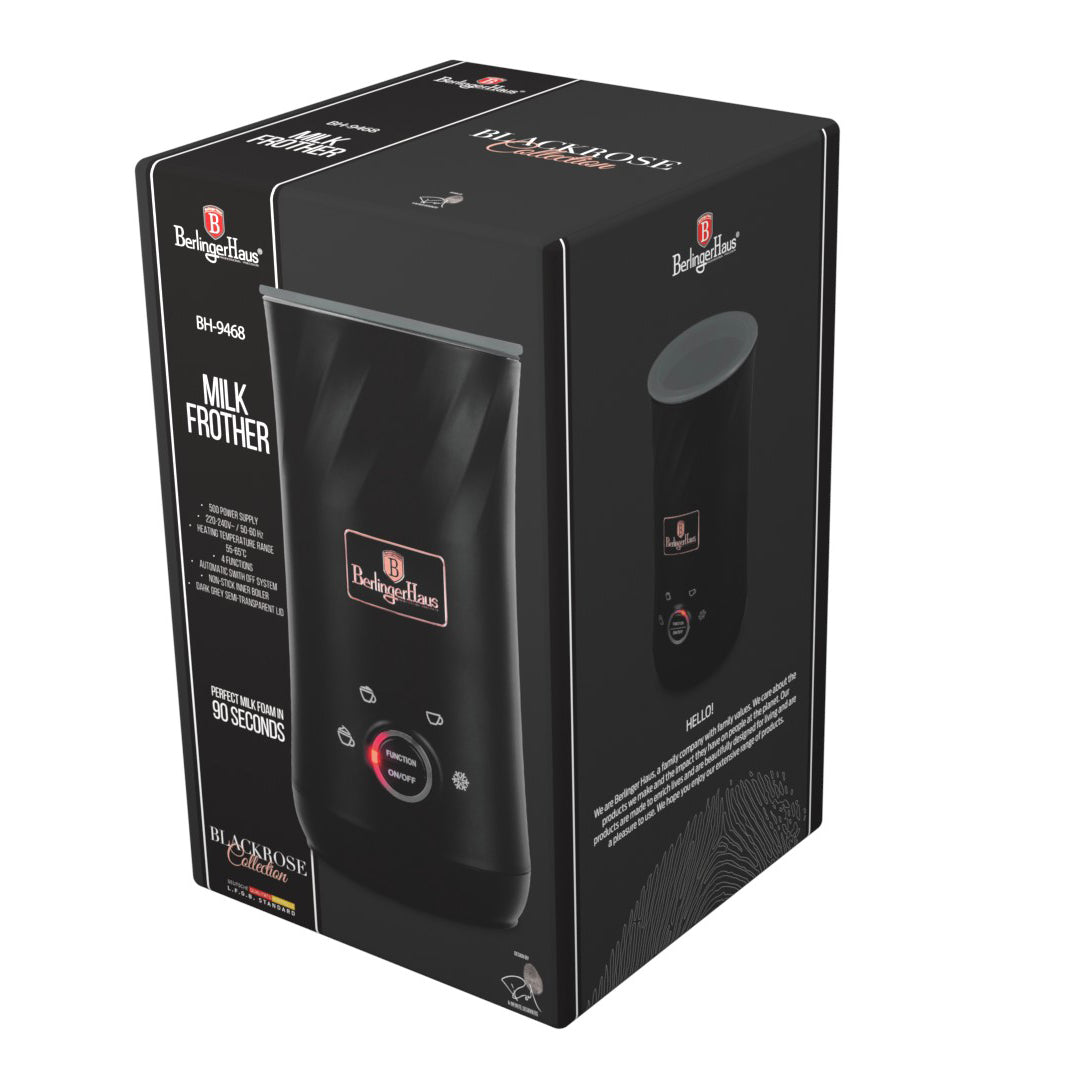 Berlinger Haus elektromos 4 az 1-ben tejhabosító 500 W 550 ml Black Rose Collection