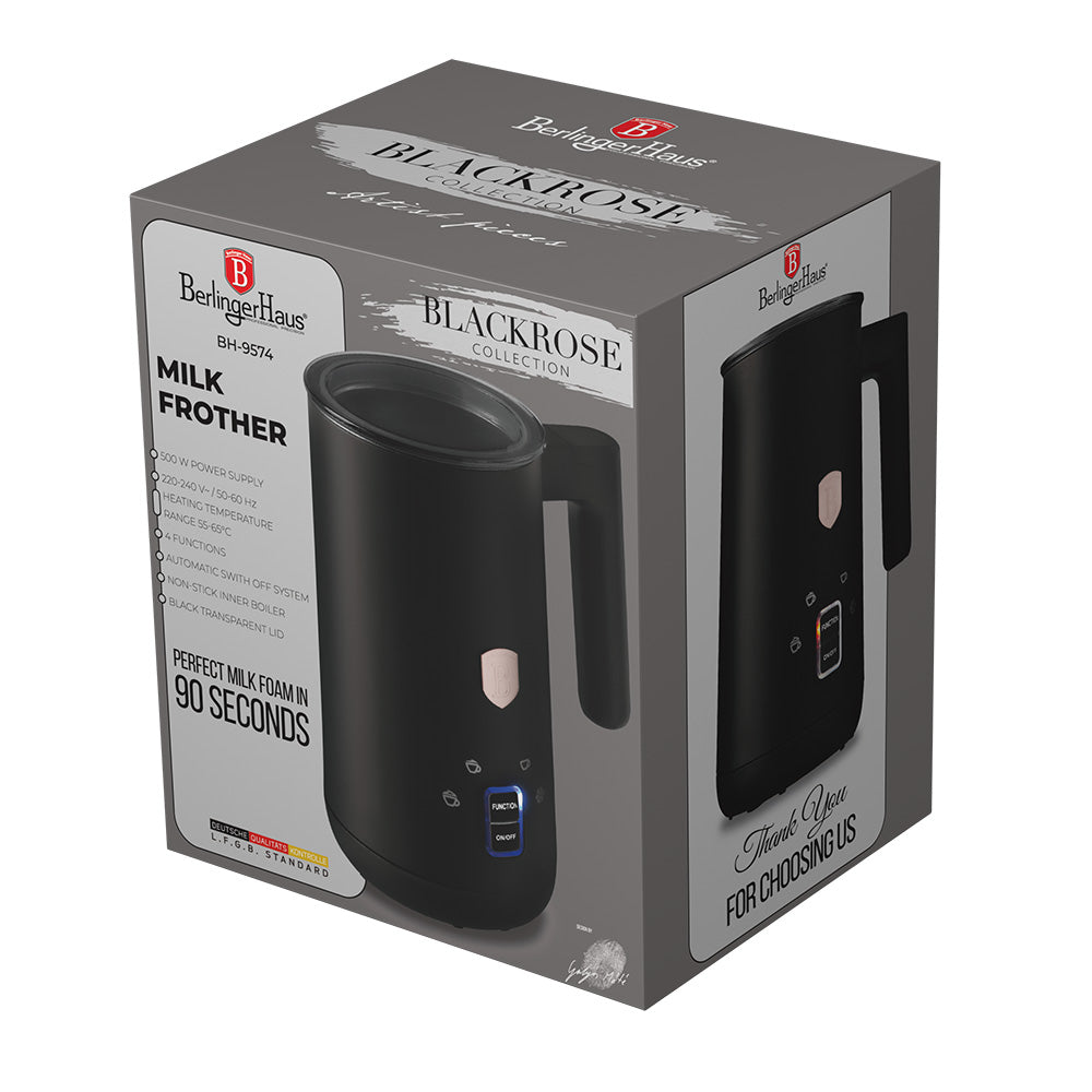Berlinger Haus elektromos 4 az 1-ben tejhabosító 500 W Black Rose Collection